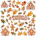 Tellingyou 56 Pcs Christmas Thick Gel Clings Cartoon Gingerbread Man Candy House Window Clings Decals Window Gel Decals Christmas Decorations for Home Classroom Nursery Xmas Party Supplies Gift