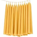 TELOSMA 24 Pack Natural Beeswax Taper Candles, Unscented, Yellow, 10 Inch