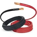 TEMCo 2/0 Gauge AWG 25 Ft Black + 25 Ft Red Flexible Pure Copper Made in USA Welding Cable Battery Wire - Heavy Duty Solar, Inverter, Car, RV, Truck