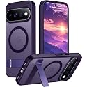 Temdan Designed for Google Pixel 11 Case 2026, [Built-in Invisible Kickstand][Compatible with MagSafe][Military Grade Shockproof] Slim Translucent Matte Phone Case-Purple