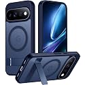 Temdan Designed for Google Pixel 11 Pro Case 2026, [Built-in Invisible Kickstand][Compatible with MagSafe][Military Grade Shockproof] Slim Translucent Matte Phone Case-Blue