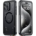 Temdan Designed for iPhone 15 Pro Case Waterproof, Black