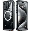 Temdan Designed for iPhone 15 Pro Case Waterproof, Black/Clear