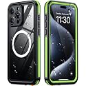Temdan Designed for iPhone 15 Pro Max Case Waterproof, Green/Clear