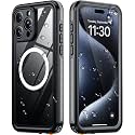 Temdan Designed for iPhone 15 Pro Max Case Waterproof, Black/Clear