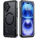 Temdan Designed for iPhone 16 Case Waterproof, Black