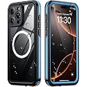 Temdan Designed for iPhone 16 Pro Case Waterproof,Blue/Clear