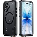 Temdan Designed for iPhone 17 Case Waterproof, Black