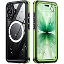 Temdan Designed for iPhone 17 Case Waterproof, Green/Clear