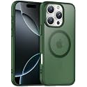 Temdan for iPhone 16 Pro Case, Compatible with Magsafe, Anti-Yellowing, Military-Grade Protection, Shockproof Slim Magnetic Phone Case Cover, Dark Green
