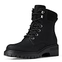 TEMOFON Women's Combat Ankle Boots Water Resistant Side Zipper Casual Shoes