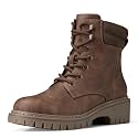 TEMOFON Women's Combat Ankle Boots Water Resistant Side Zipper Casual Shoes