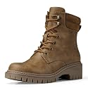 TEMOFON Women's Combat Ankle Boots Water Resistant Side Zipper Casual Shoes