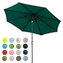 Tempera Patio Market Outdoor Table Umbrella with Auto Tilt and Crank, Large Sun Umbrella with Sturdy Pole &amp; Fade Resistant Canopy, Easy to Set