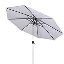 Tempera Patio Market Outdoor Table Umbrella with Auto Tilt and Crank, Large Sun Umbrella with Sturdy Pole &amp; Fade Resistant Canopy, Easy to Set