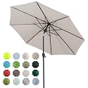 Tempera Patio Market Outdoor Table Umbrella with Auto Tilt and Crank, Large Sun Umbrella with Sturdy Pole & Fade Resistant Canopy, Easy to Set