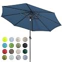 Tempera Patio Market Outdoor Table Umbrella with Auto Tilt and Crank, Large Sun Umbrella with Sturdy Pole &amp; Fade Resistant Canopy, Easy to Set