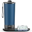 Temperature Control Heated Travel Mug Smart Self Heating Coffee Mug 20 Oz App Controlled LED Display coffee serving sets mug kept at a constant temperature for 4-10 hours (Navy Blue, 20 oz)