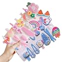 TEMPERIA (1 Pack - 14 Clips) Hair Clips for Girls Kids - Girl Gift Items for Birthday - Cute Hair Clips & Pins Set for Baby & Small Girls - Girl Hair Accessories (Random Colors & Designs) (MN02)