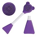 TEMPERIA (1 pcs) 2 in 1 Silicone Face Scrubber Brush for Men &amp; Women - Facial Massager Tool for Cleansing - Exfoliating Brush for Face Wash Scrub (Random Colors) (MN02)
