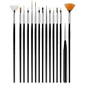 TEMPERIA (15pcs) Nail Art Brush Set with Nail Dotting Tool for Women & Girls - Salon Like Nail Design & Painting Set