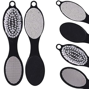 temperia 1pc 4 in 1 double sided foot file scrubber - dead skin amp callus remover - feet scraper - pedicure tool - foot scrubber black emery foot filer pumice stone foot brush hf113