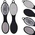 TEMPERIA (1pc) 4 In 1 Double Sided Foot File Scrubber - Dead Skin & Callus Remover - Feet Scraper - Pedicure Tool - (Foot Scrubber, Black Emery Foot Filer, Pumice Stone, Foot Brush) (HF113)