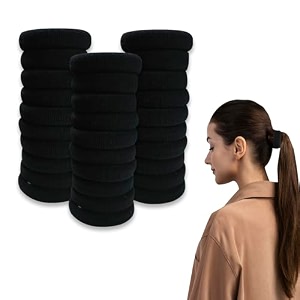 temperia 30 pcs hair band for women amp girls - premium rubber band - elastic ponytail hairband ties accessories - black dn01