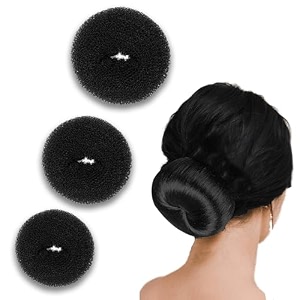 temperia hair donut bun maker for women amp girls - puff juda bun shaper - hair accessories for women - pack of 3 small medium amp large
