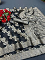 Fabwomen Temple Border Mysore Art Silk Saree with Unstitched Blouse