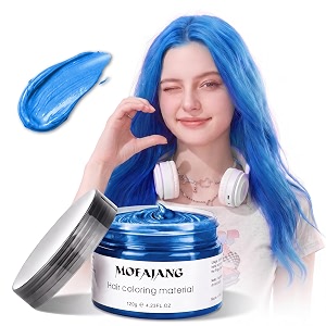 temporary blue hair wax yhmwax 423oz instant hairstyle mud cream natural hair coloring wax material disposable hair styling dye ash for cosplaypartymasquerade halloweenetc blue