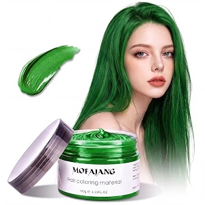 temporary hair color spray natural hair coloring wax material disposable hair styling clay ash for cosplay party masquerade halloween green 423 ounce pack of 1