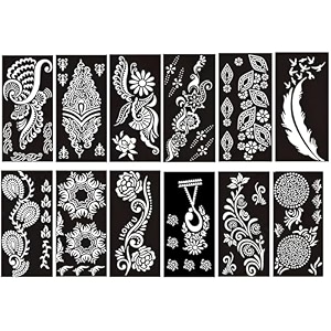 temporary mehndi hand stencil sticker for women easy henna design for front and back hand for wedding festival and party single use new 20