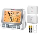 TempPro Wireless Freezer Fridge Thermometer with Alarm, 500 ft/150 m Range, High Accuracy, Rechargeable Refrigerator Thermometer with Backlit LCD Display, Battery Included