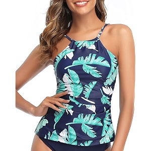 tempt me women tankini top only high neck bathing suit top tummy control swimsuit top ruched swim top without bottom