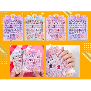 nail stickers for nail art - 4 sheets self adhesive diy nail art decoration mobile backcover sticker forgirlssl-aqnpack of 4 sheets