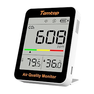 temtop co2 monitor indoor air quality monitor portable co2 meter co2 temperature humidity home office or school