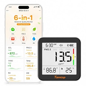 temtop m10 6-in-1 co2 meter amp indoor air quality monitor