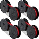 Tenare 4 Pairs Universal Typewriter Ribbon, Calculator Ribbon, Red, Black