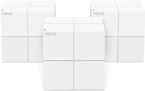 tenda mw6 3-pack whole home mesh router wifi plug and play mesh router 24 ghz 5 ghz 1200 mbps wifi speed dual band internal antenna ethernet cable broadband