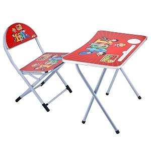 tender care study table chair for big kids from 2 to 7 years red