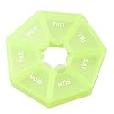 Tender Green Pill Organizer, Small Pill Case, Weekly Medicine Pill Organizer 1 Time a Day, Pill Container, Pill Holder Daily