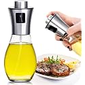 Oil For Cooking, Refillable Stainless Steel Oil Dispenser Bottle With Mini Funnel, Vinegar Glass Spray Bottle For Bbq, Salad, Baking, Grilling, Roasting, Frying, 1 Piece, 200 ML