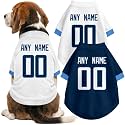 Tennessee Dog Clothes Jersey Style Custom Pet T Shirt with Personalized Name Number for Small Medium Large Dogs