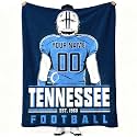 Tennessee Throw Blanket Personalized Name and Number Gifts for Men Women Kids Flannel Tapestry