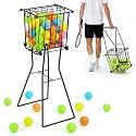 Tennis Ball Hopper with Wheels, Pickleball Picker Upper, Tennis Ball Basket