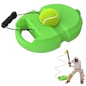 Tennis Trainer Rebound Ball Set | Solo Tennis Practice Trainer with Elastic Rebound String & Heavy Stable Base | Self Training Equipment for Kids & Adults (Round)