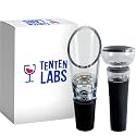 TenTen Labs Premium Wine Aerator Pourer and Wine Pump Stopper (2-pack) - Bottle Stopper - Gift Box Included