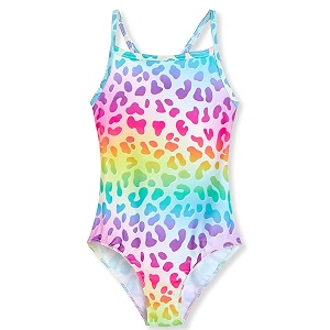 tenvda girl39s one piece swimsuit sparkle sleeveless one-piece bathing suits swimwear for kids 2-12 years old