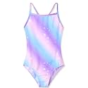 TENVDA Girl's One Piece Swimsuit Sparkle Sleeveless One-Piece Bathing Suits Swimwear for Kids 2-12 Years Old